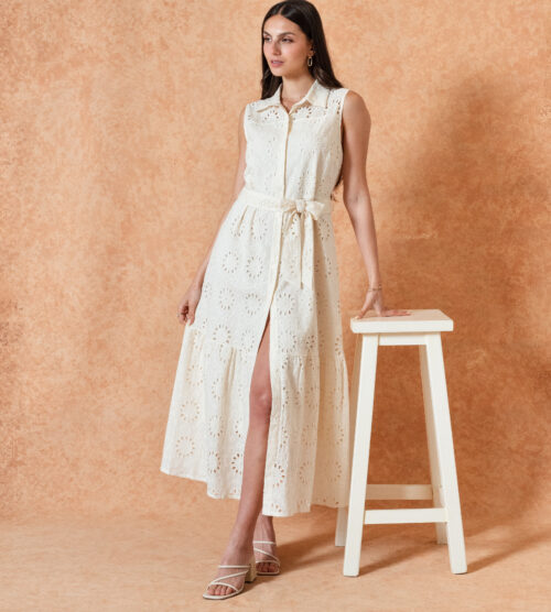 Vestido Largo Con Botones(R-009)